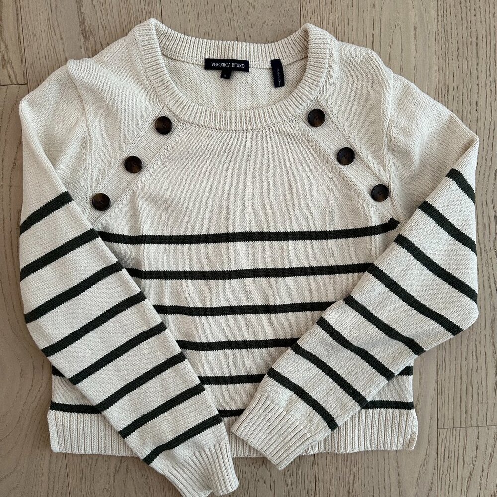 Veronica Beard Striped Knit Sweater, XL